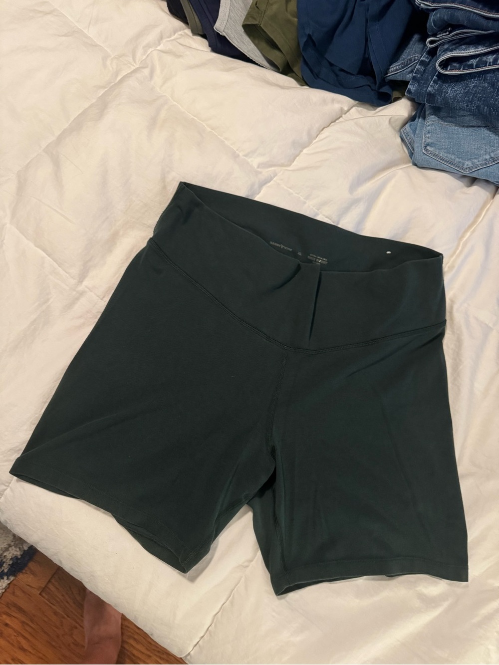 Old Navy Dark Green High-Rise Bike Shorts